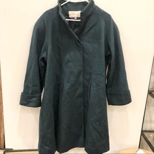 Andrea vintage wool blend green Blue long flare Union Tag peacoat jacket sz 14